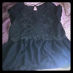 Green babydoll blouse